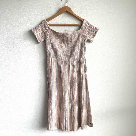 Roxy Pretty Lovers Off The Shoulder Midi Dress L - Picture 2 of 11